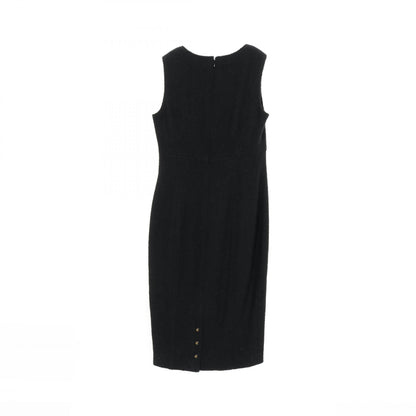 Chanel Black Coco Mark Button Dress Wool P 05822v 04335
