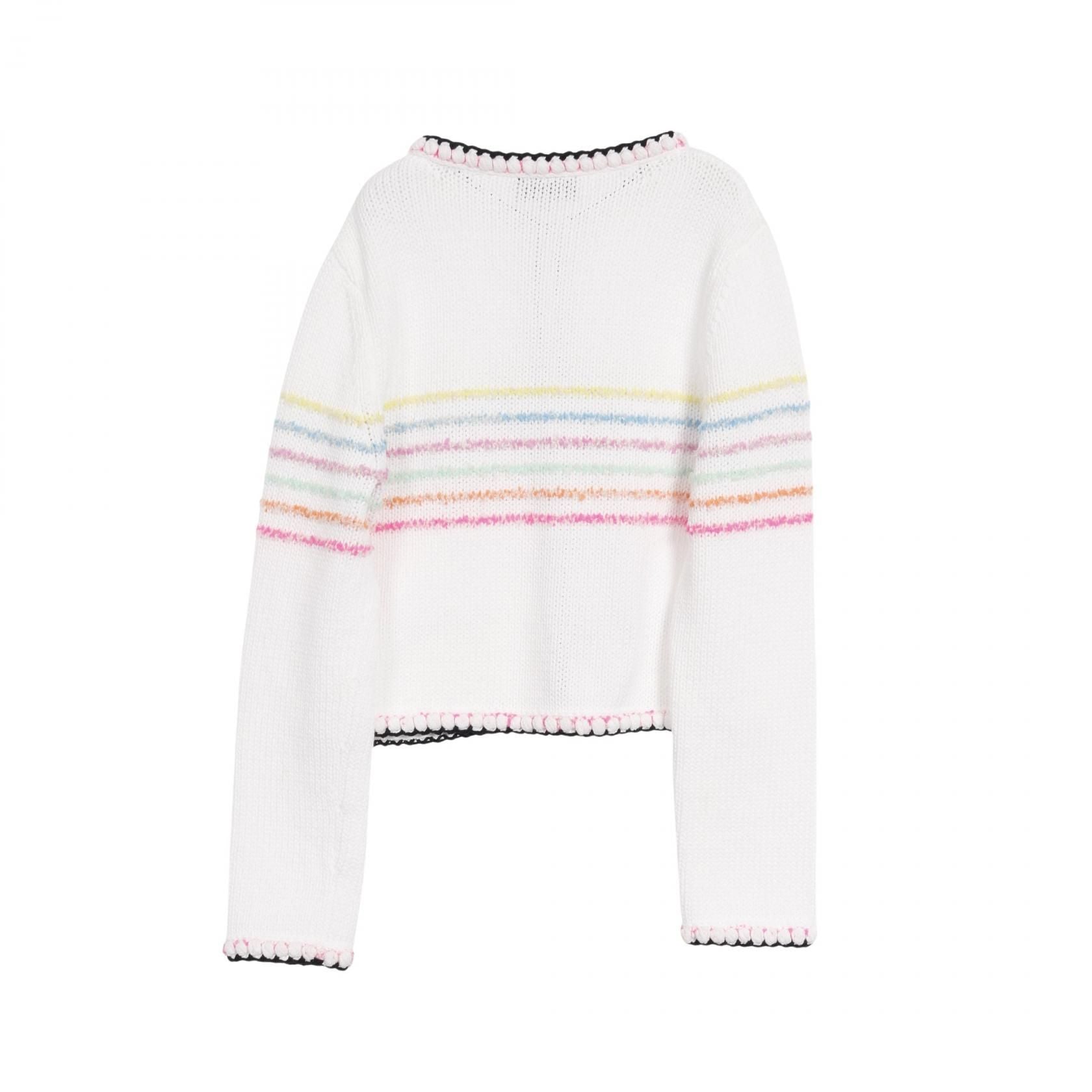 Chanel White Multicolor Coco Mark Button Knit Jacket Cardigan Cotton Nylon P 77148