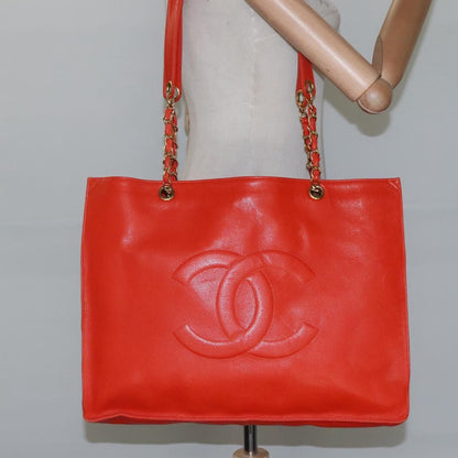 Chanel Caviar Orange Chain Tote