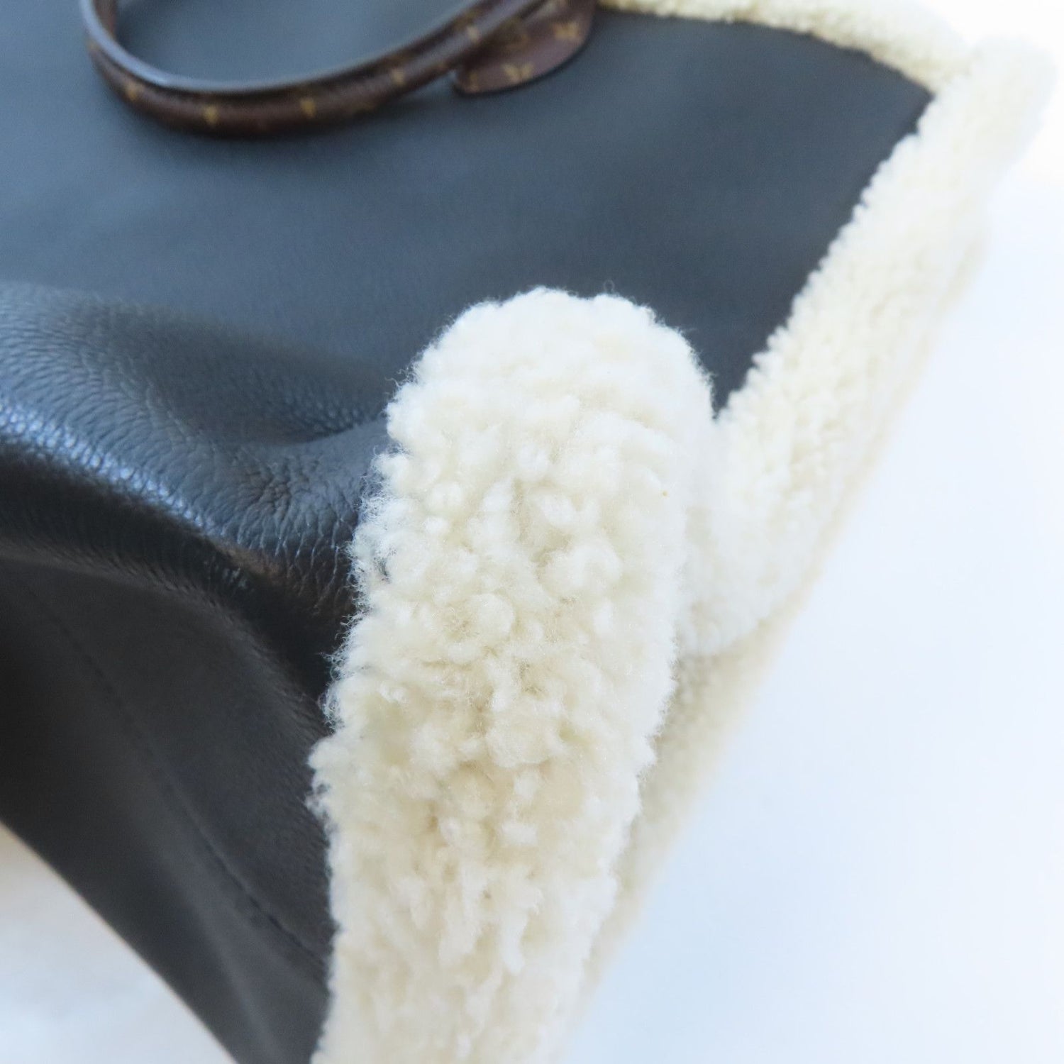 Louis Vuitton Cowhide Leather/wool On The Go Gm Tote Bag Hand-handed Shoulder Bag Black/white Black White Black 2way Sho