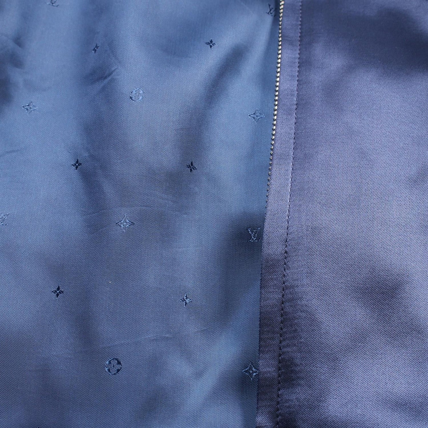Louis Vuitton Back Logo Embroidered Souvenir Jacket Navy Blouson