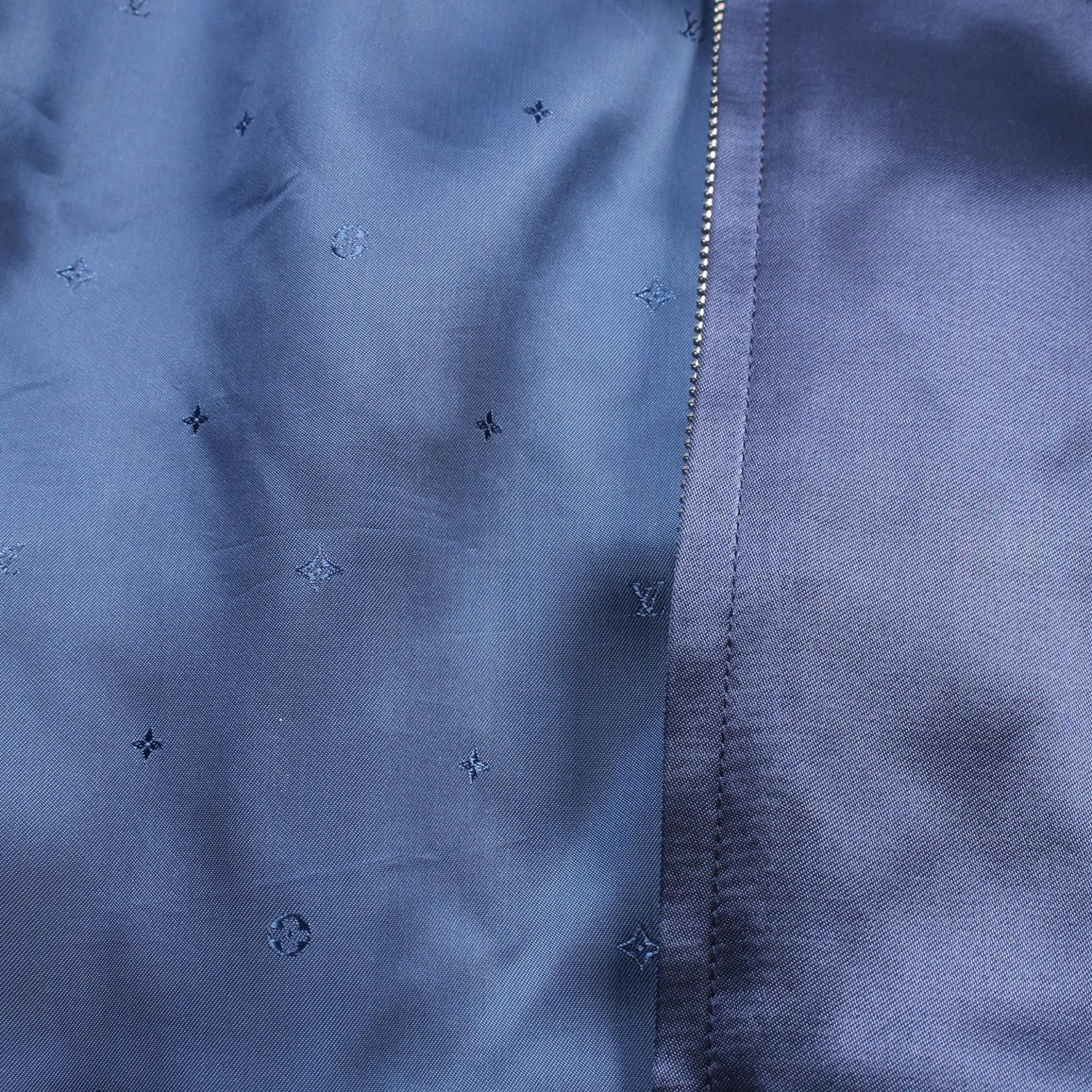 Louis Vuitton Back Logo Embroidered Souvenir Jacket Navy Blouson