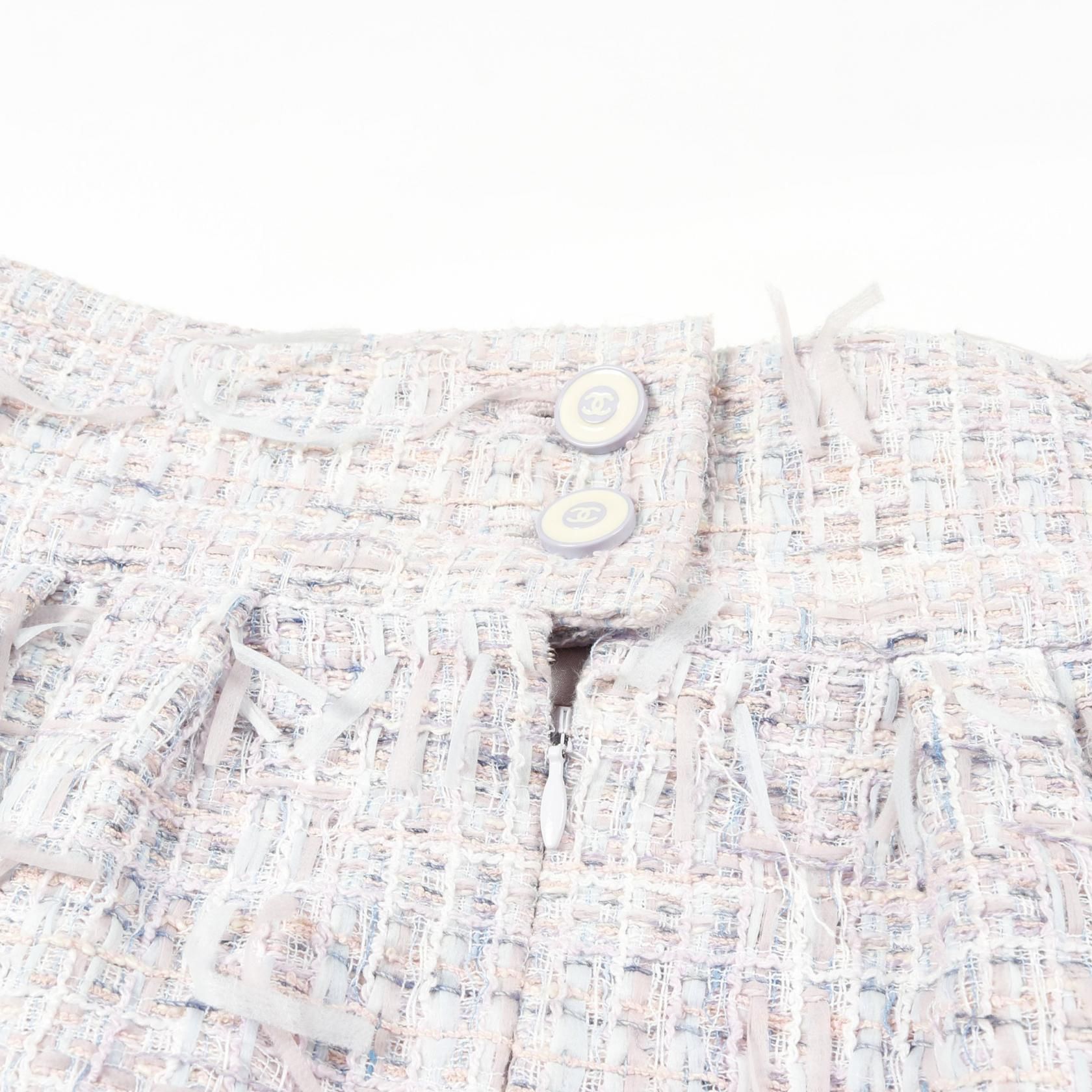 Chanel Purple Multicolor Coco Mark Button Skirt Fabric P 58340