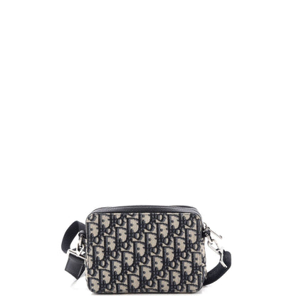 Christian Dior Kenny Scharf Double Zip Crossbody Pouch Oblique Canvas With Applique