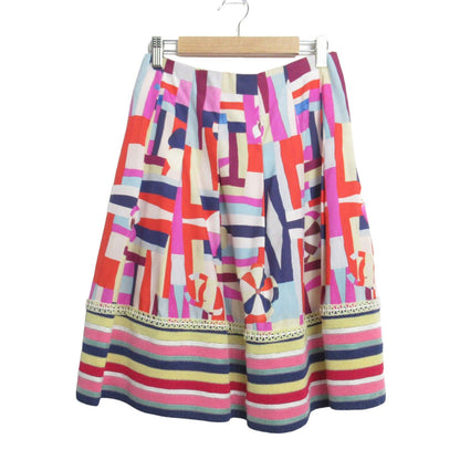 Chanel Knee Length Skirt Silk Multicolor 34