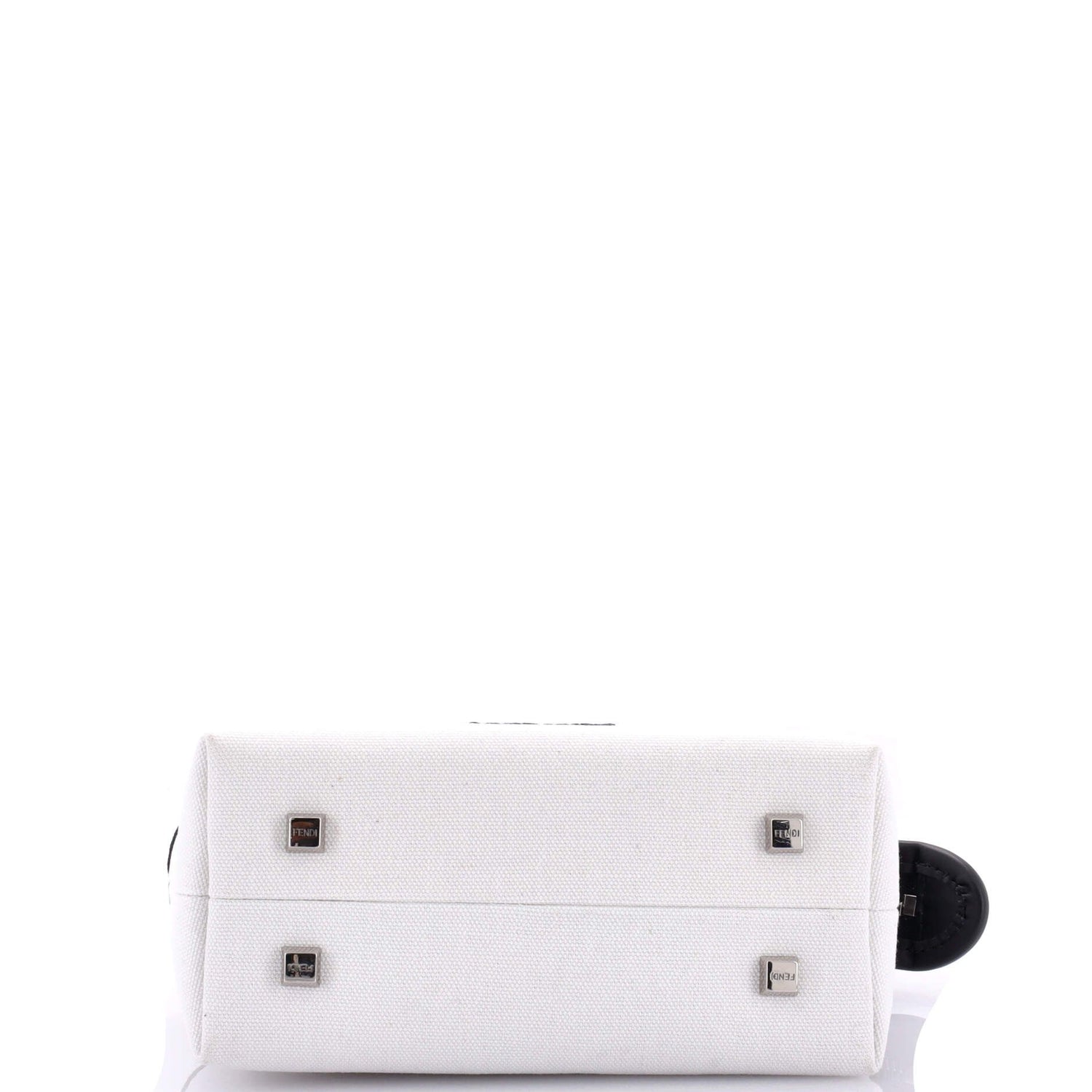 Fendi Logo By The Way Top Handle Bag Embroidered Canvas Mini