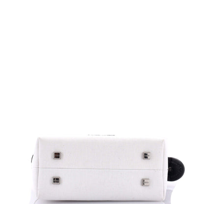 Fendi Logo By The Way Top Handle Bag Embroidered Canvas Mini