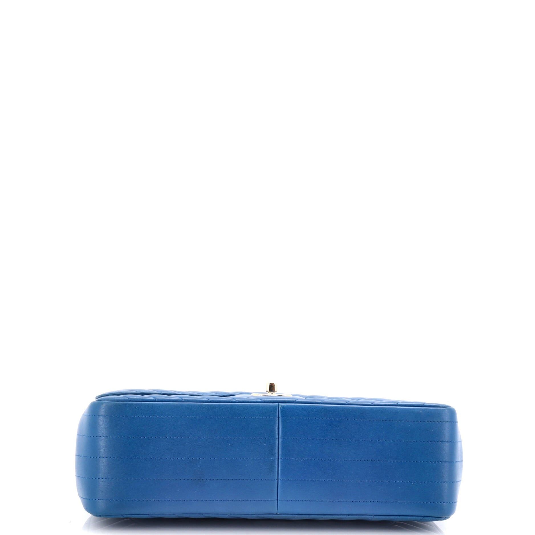 Chanel Classic Double Flap Bag Chevron Lambskin Jumbo