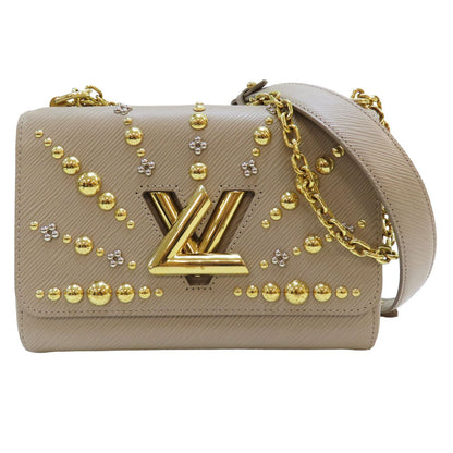 Louis Vuitton Twist Mm Rockstud Shoulder Bag Epi Leather Milktea M 24043