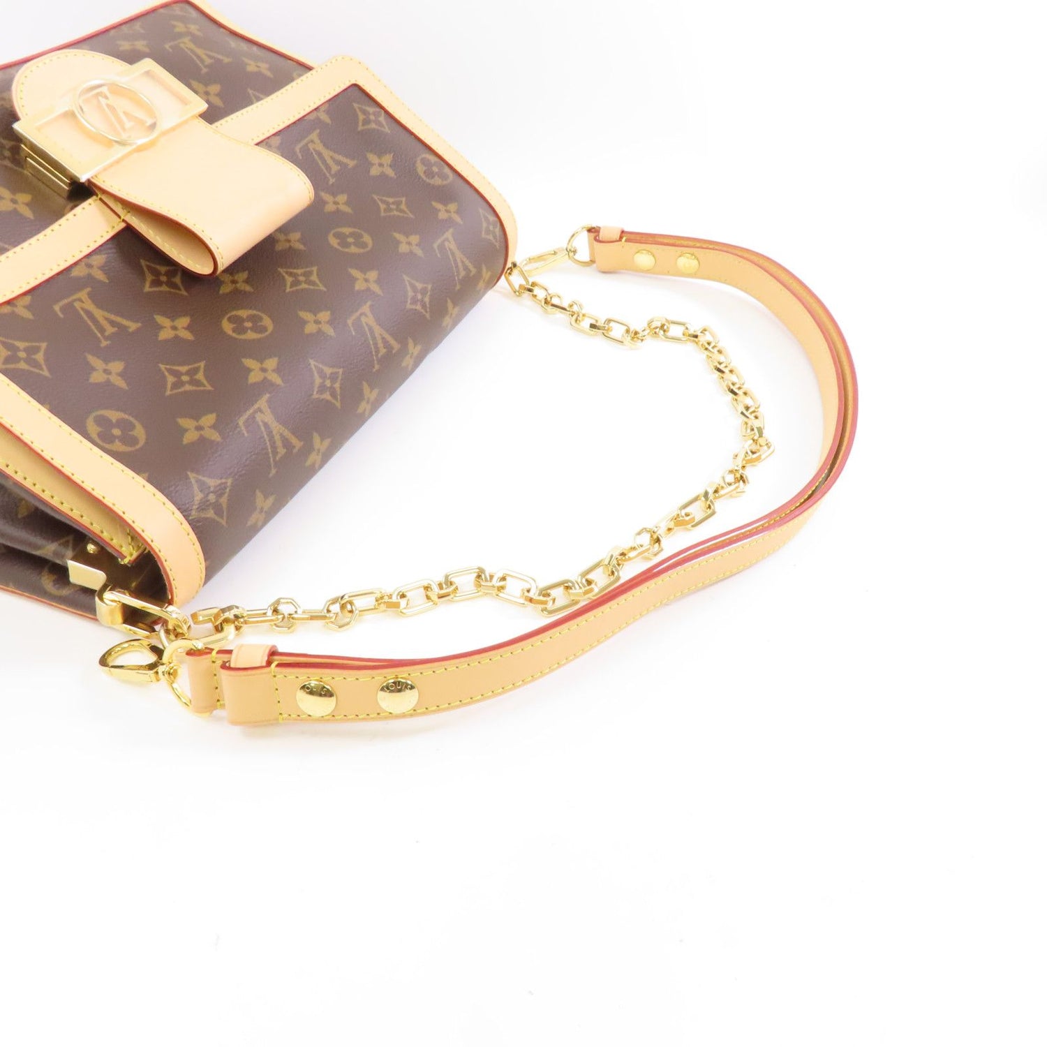 Louis Vuitton Monogram Dauphine Soft Gm Kinpaku Hand-handed Bag For Shoulders And Backs Palm Colo