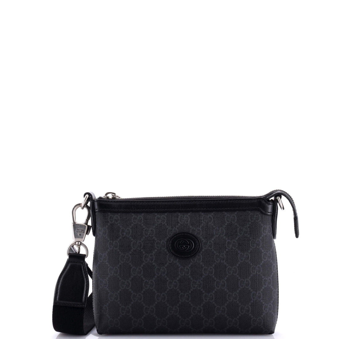Gucci Interlocking G Patch Wristlet Messenger Bag Gg Coated Canvas Small