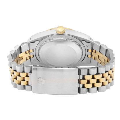 Rolex Datejust 36mm Jubilee 18K Gold Steel Champagne Dial Men Watch 16233