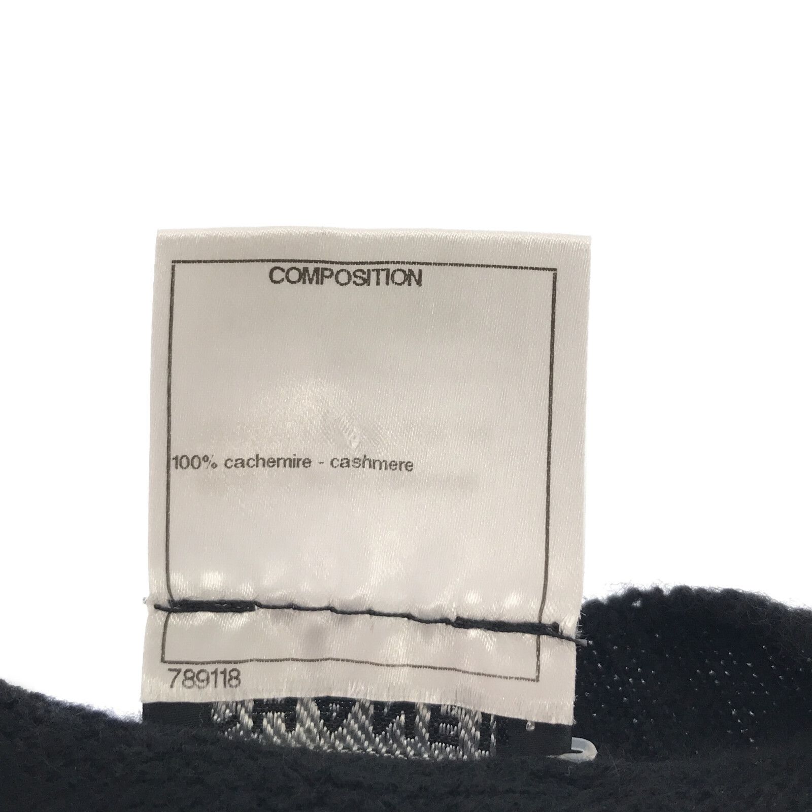 Chanel Short Sleeve Bow Sweater Black Cashmere 36