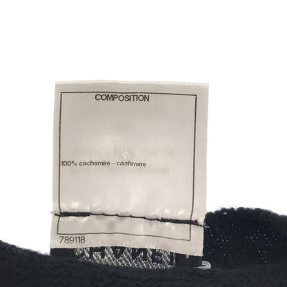 Chanel Short Sleeve Bow Sweater Black Cashmere 36