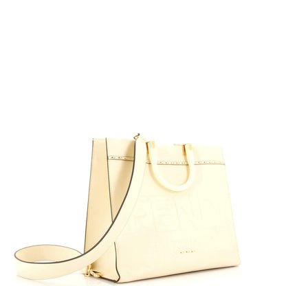 Fendi Sunshine Shopper Tote Studded Leather Medium