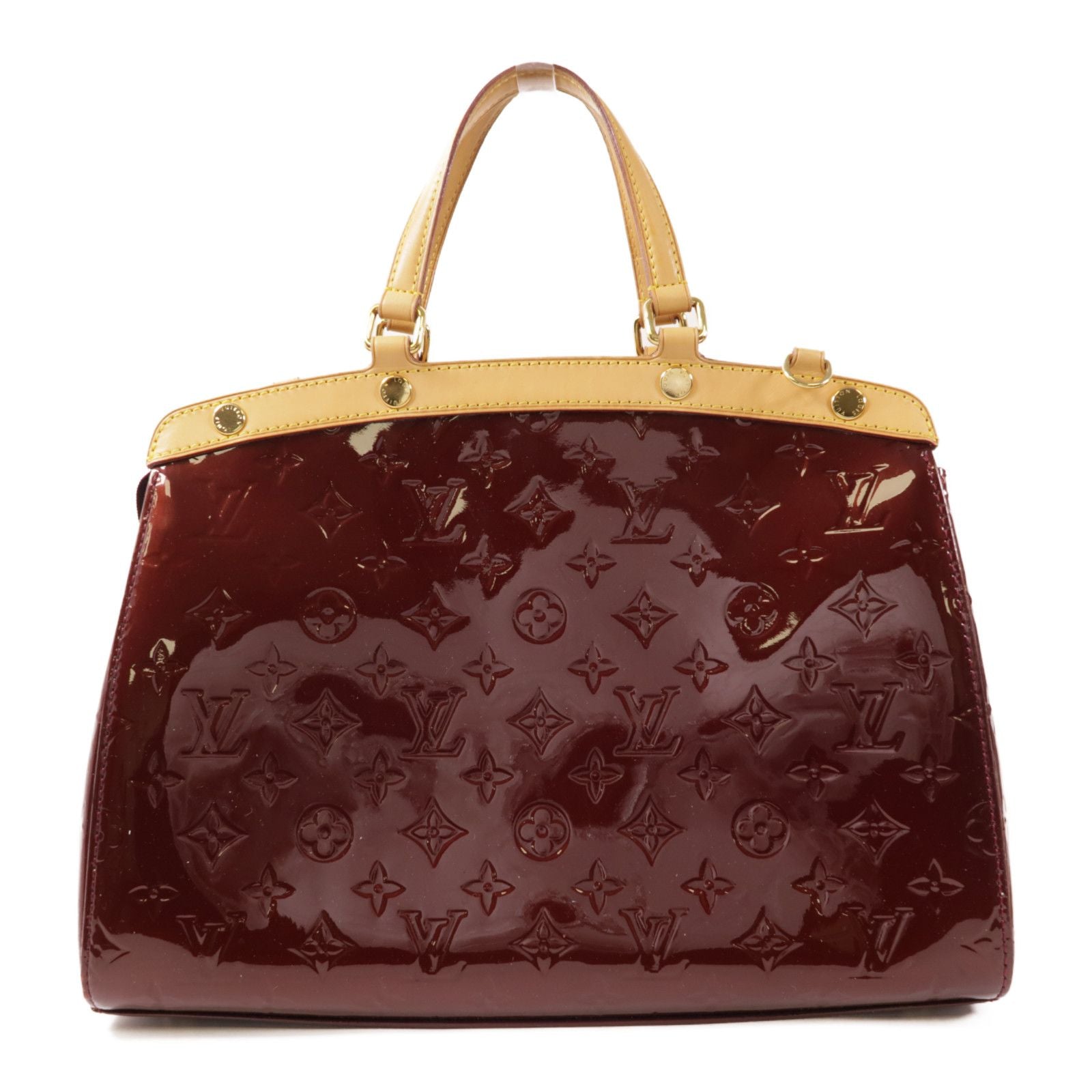 Louis Vuitton Vernis Brea Mm Hand-milled Bag For Shoulder And Back Red/rouge Fauviste Red Wine 2way Shoulder Bag M 91690