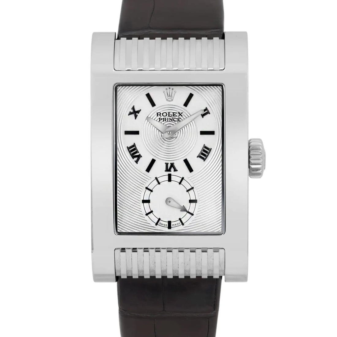Rolex Cellini Prince 18k White Gold Silver Dial Men Hand Wind Watch 5441
