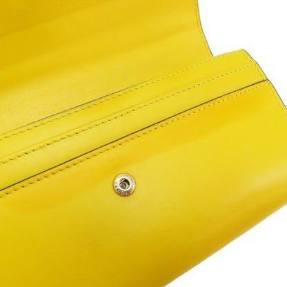 Fendi Logo Long Wallet Calfskin Yellow