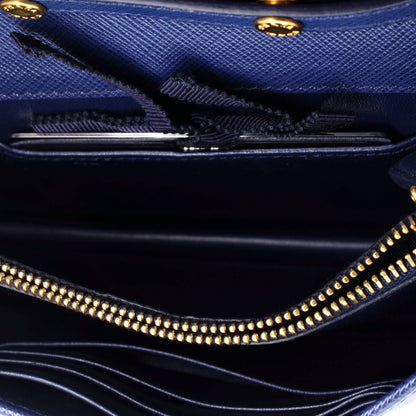 Prada Chain Wallet Crossbody Saffiano Leather