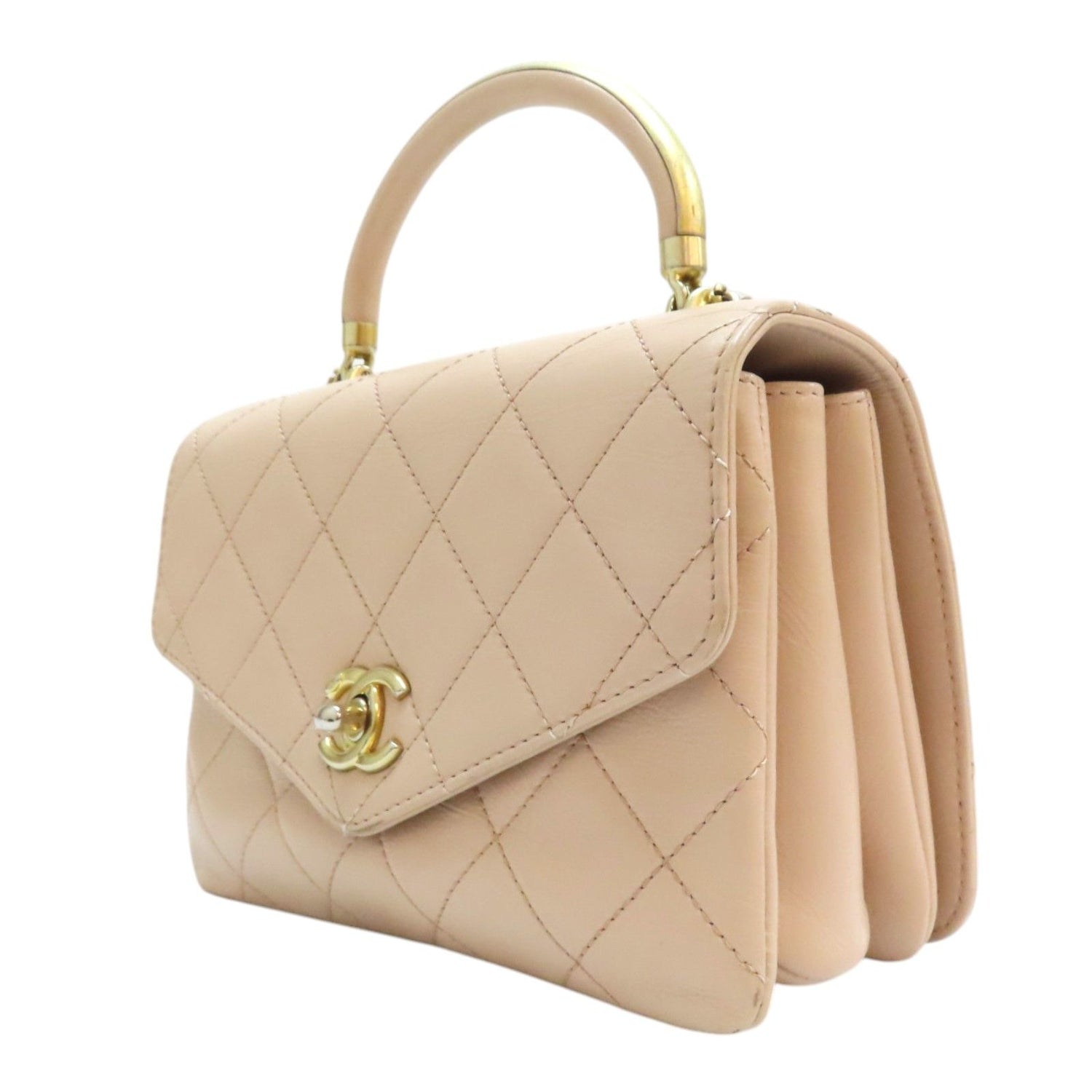 Chanel Matelasse Shoulder Handbag Calfskin Pink (no Card)