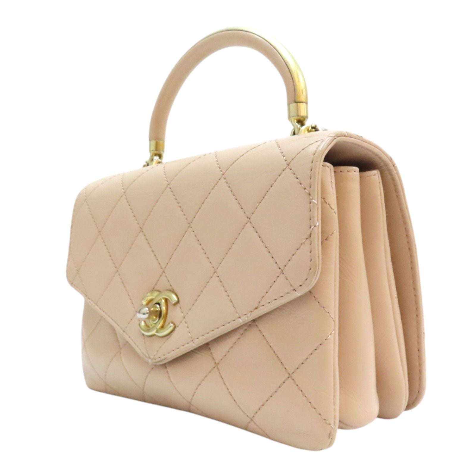 Chanel Matelasse Shoulder Handbag Calfskin Pink (no Card)