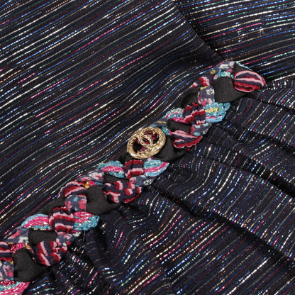 Chanel Black Multicolor Coco Mark Dress Silk P 70048v 48334