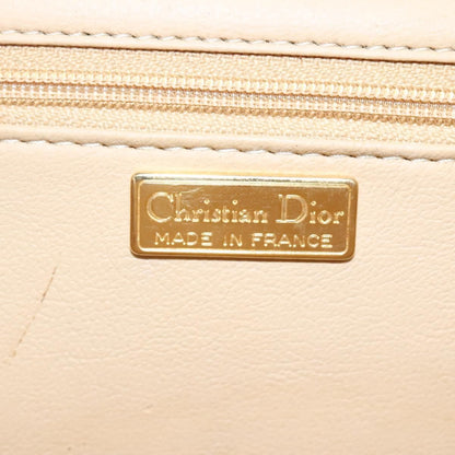 Christian Dior Shoulder Bag Leather Beige Auth