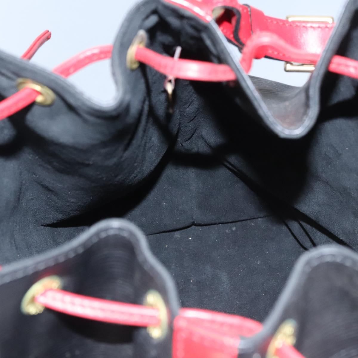 Louis Vuitton Epi Noe Shoulder Bag Bicolor Black Red M 44017 Lv Auth