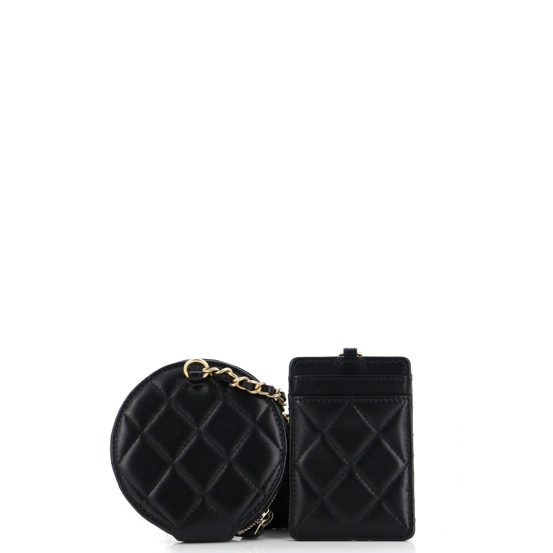 Chanel Pearl Crown Handle Multi-Pouches Quilted Lambskin