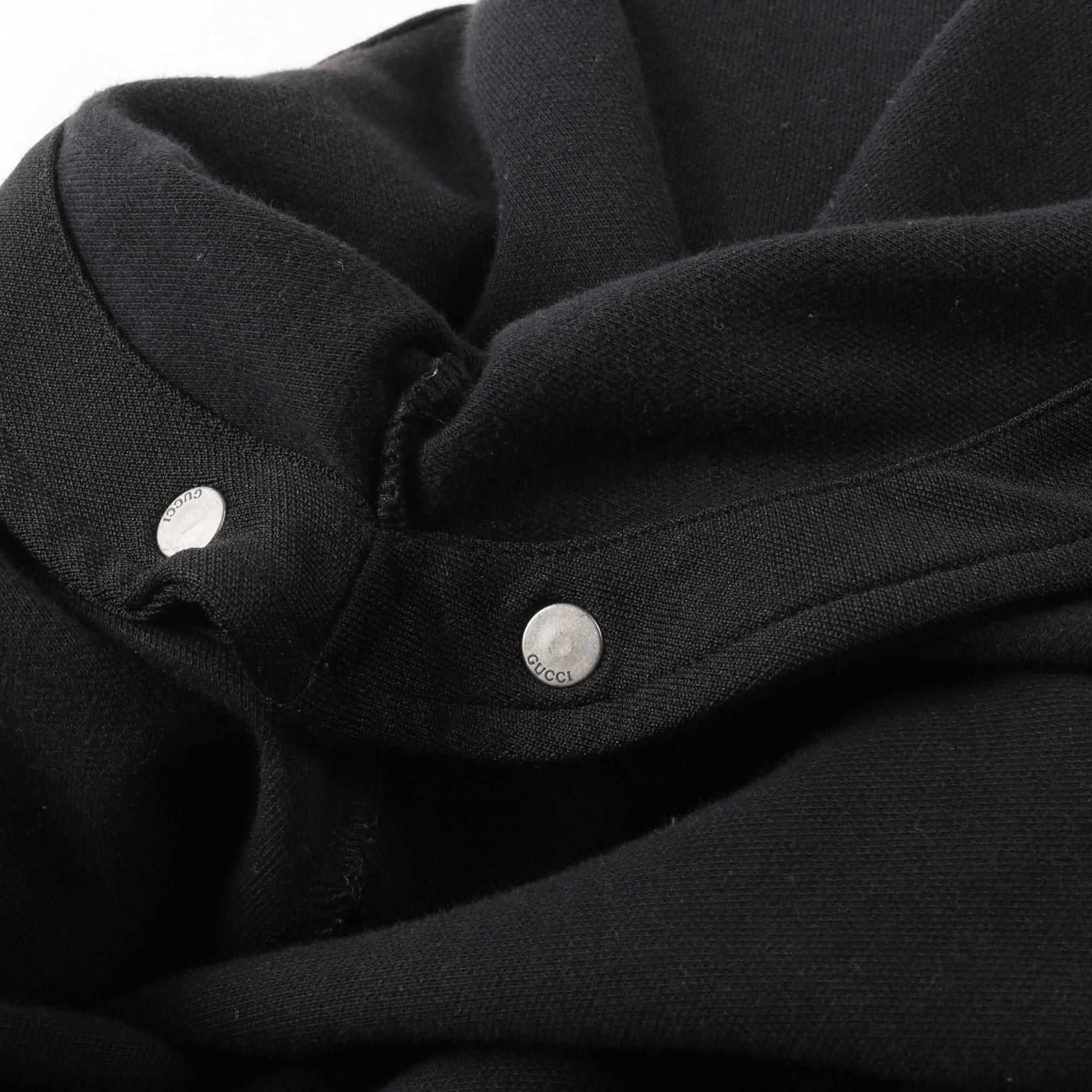 Gucci Technical Jersey Sweatshirt Hoodie L 475354 Cotton Polyester Black