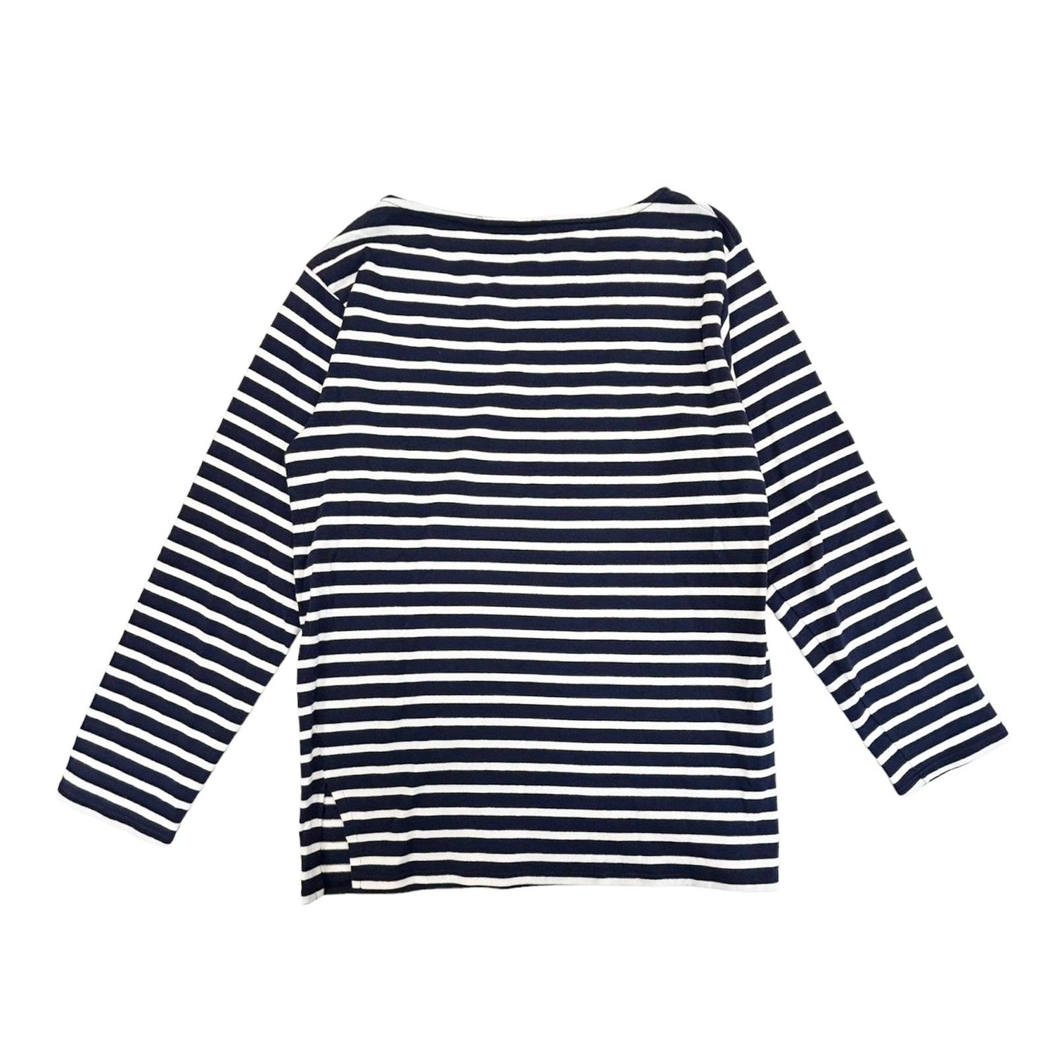 Saint Laurent Striped Long-sleeved T-shirt Cotton Blue &amp; White M
