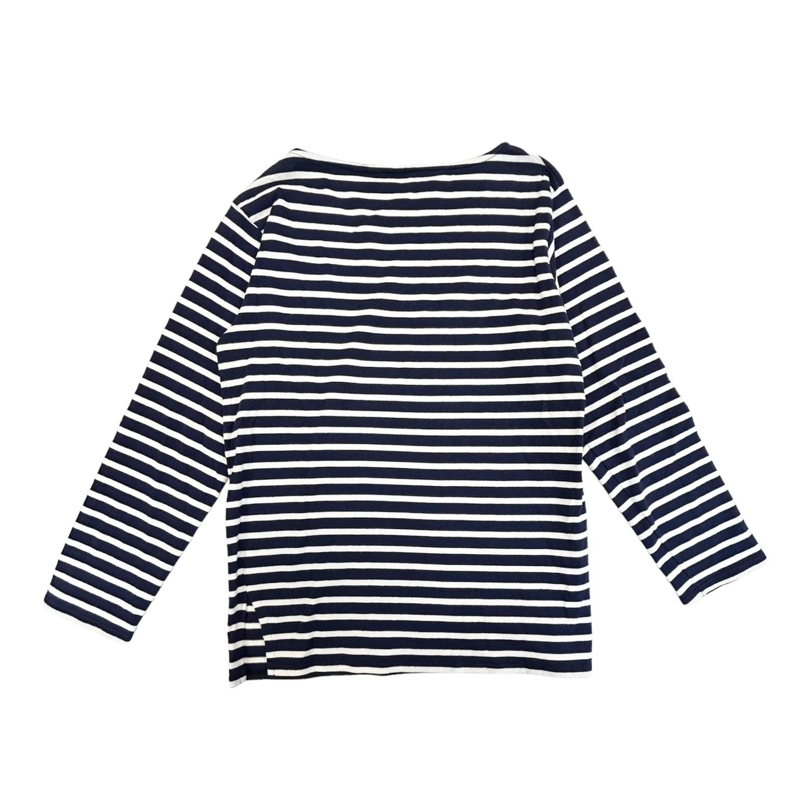Saint Laurent Striped Long-sleeved T-shirt Cotton Blue &amp; White M