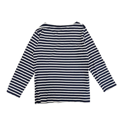 Saint Laurent Striped Long-sleeved T-shirt Cotton Blue &amp; White M