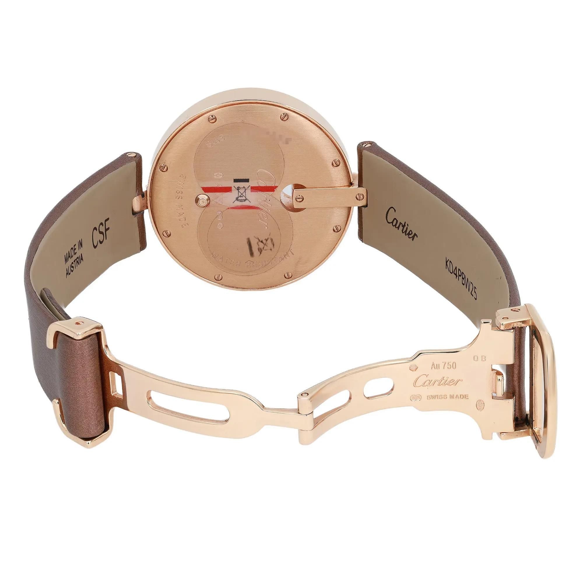 Cartier Captive 18k Rose Gold Diamond Silver Dial Ladies Quartz Watch WG600011