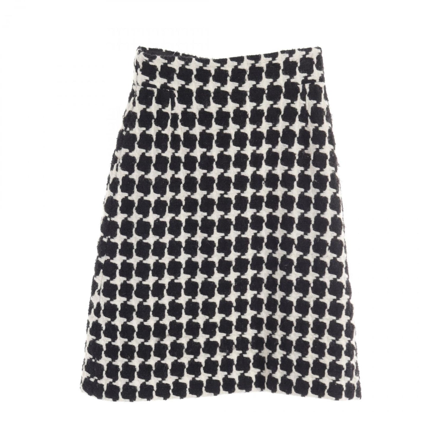 Chanel Black White Skirt Wool Nylon P 31691v 21813