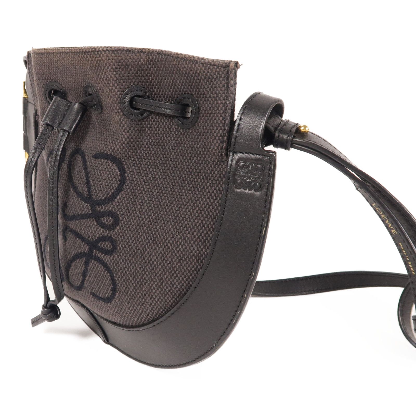 Loewe Canvas Shoulder Bag Black Canvas