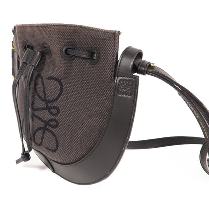 Loewe Canvas Shoulder Bag Black Canvas