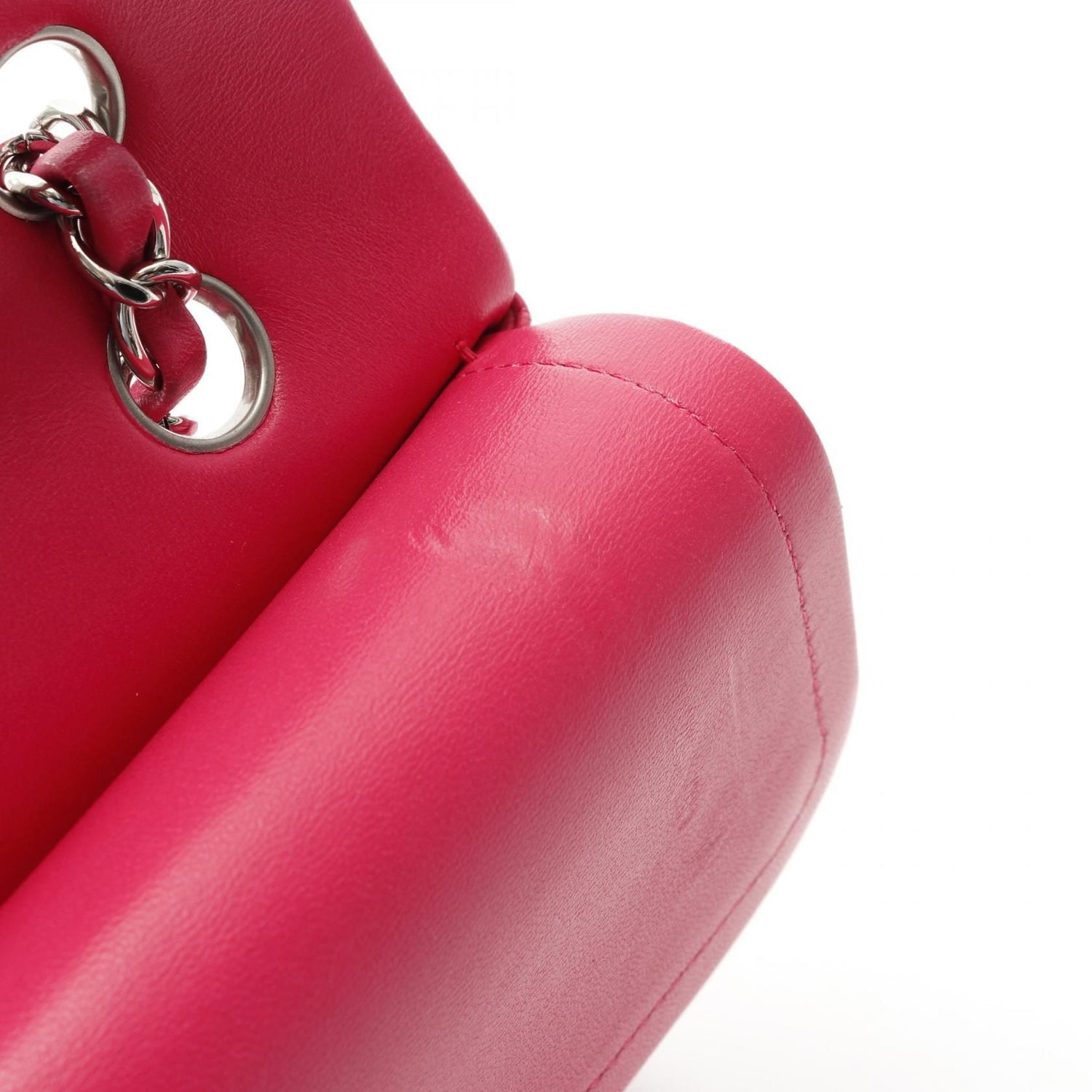 Chanel Pink Matelasse W Flap Shoulder Bag Lambskin (sheep Leather) A 01112