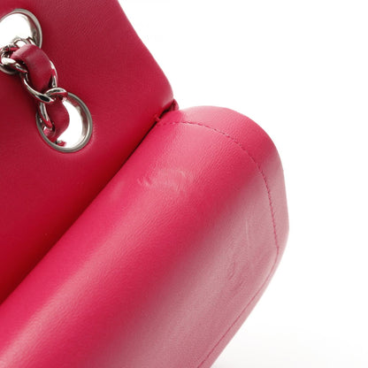 Chanel Pink Matelasse W Flap Shoulder Bag Lambskin (sheep Leather) A 01112