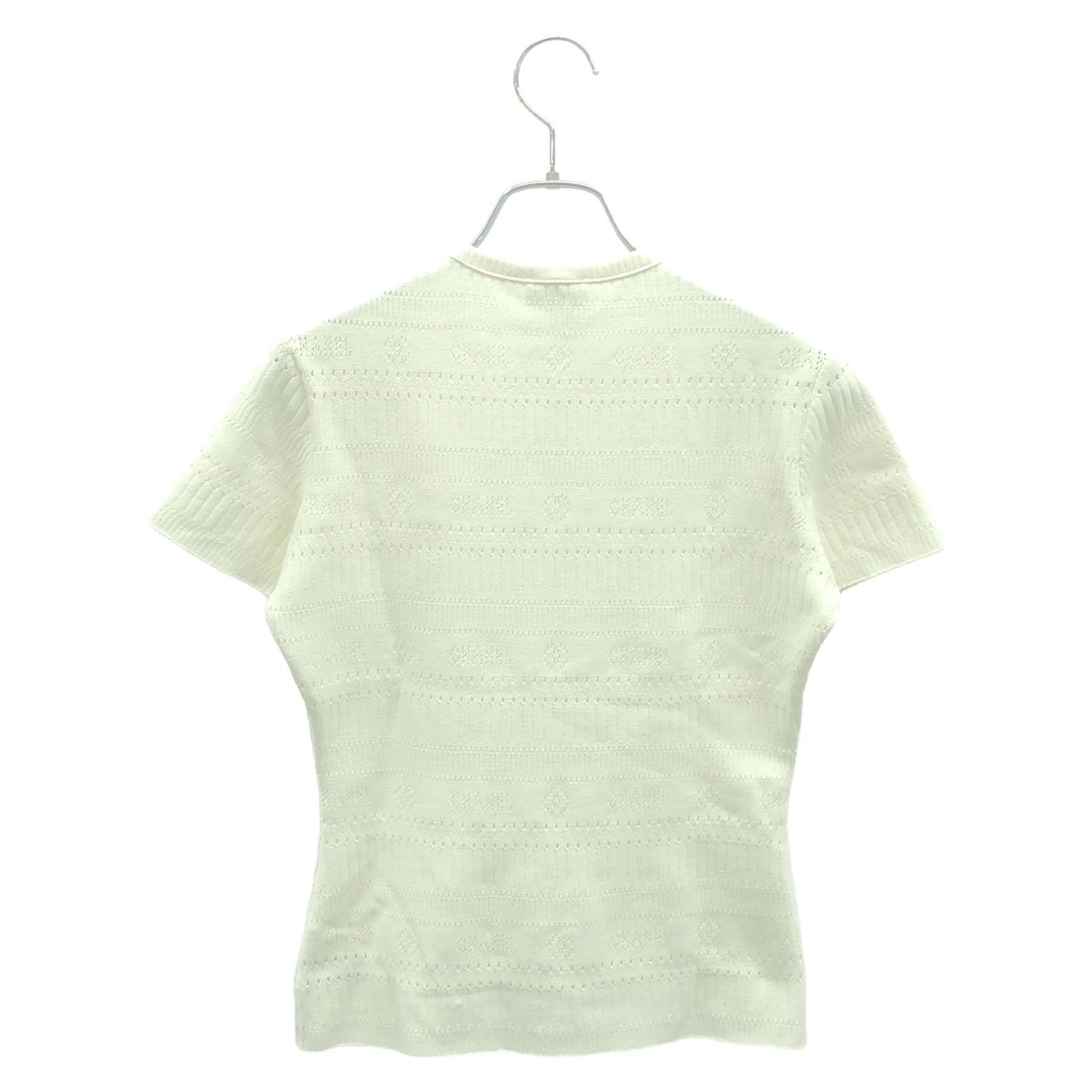 Chanel White Short Sleeve Knit Rayon P 07402v 0557