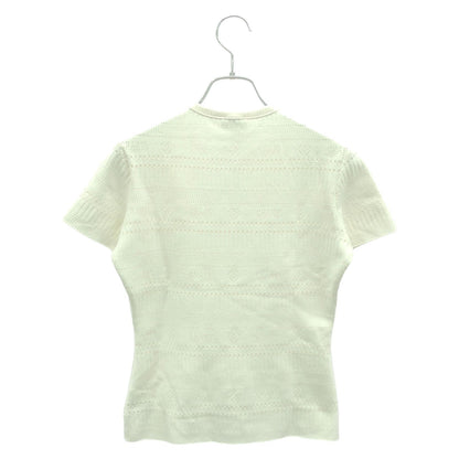 Chanel White Short Sleeve Knit Rayon P 07402v 0557