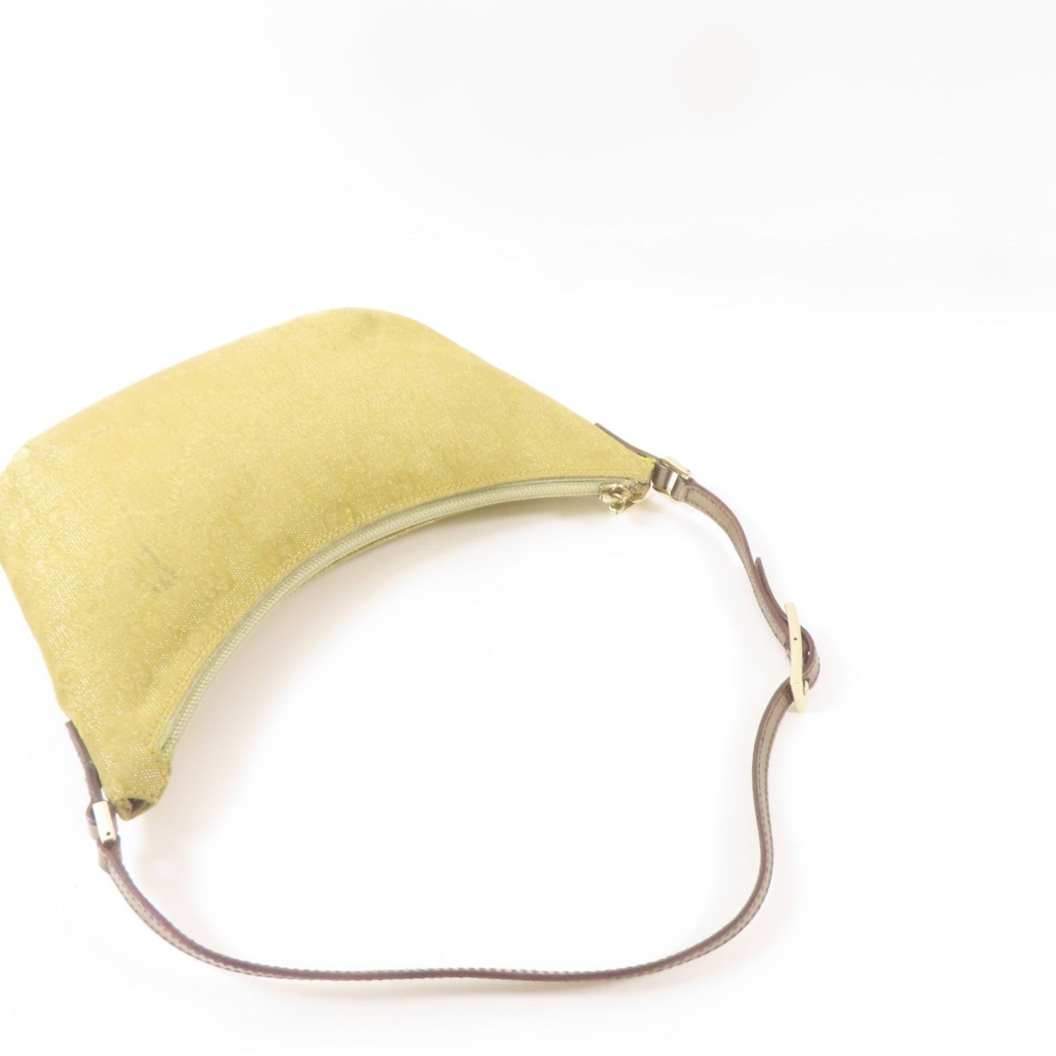 Gucci Canvas/leather Shoulder Bag Silver Shoulder Bag Golden Shoulder Bag Gold Gg Canvas 005.0813