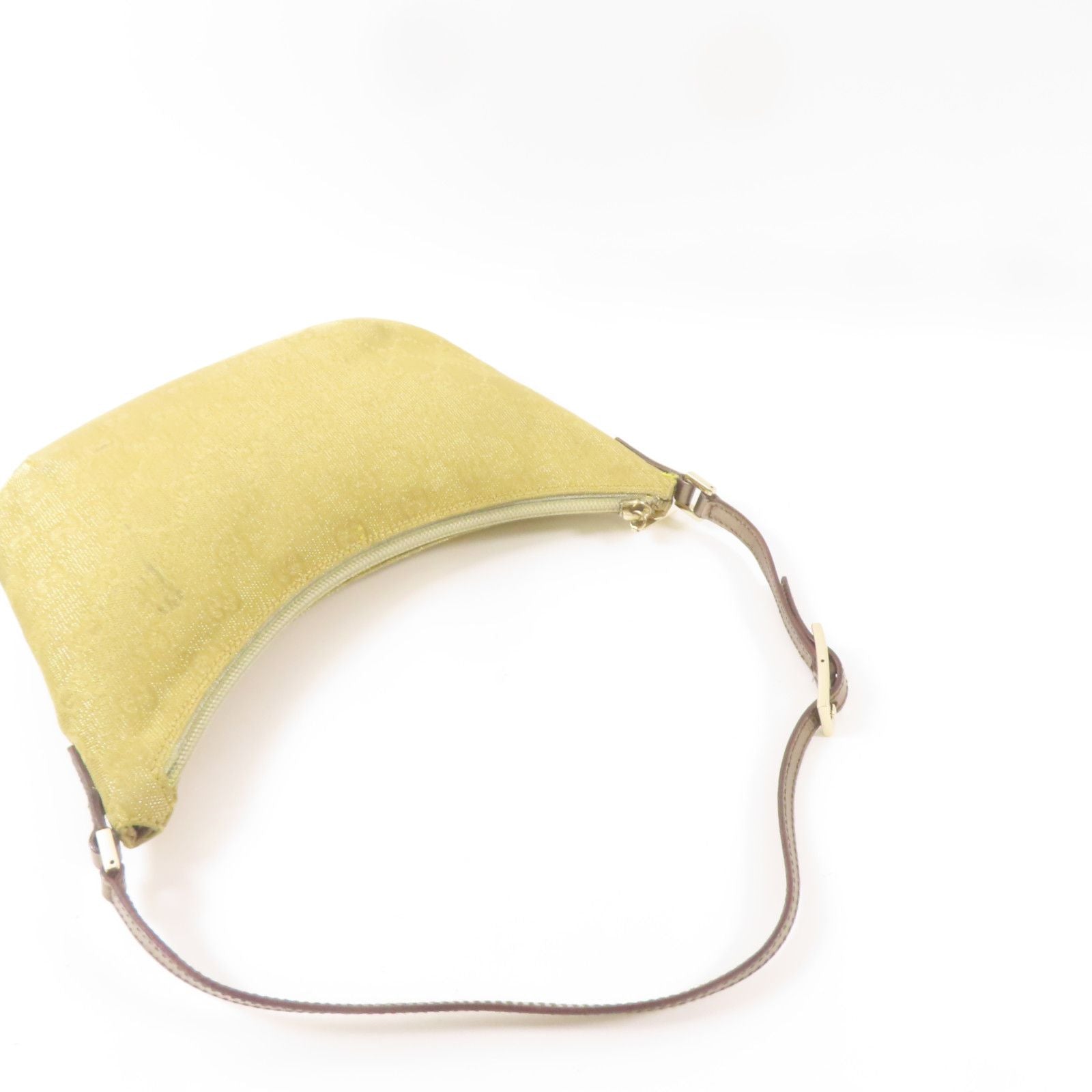 Gucci Canvas/leather Shoulder Bag Silver Shoulder Bag Golden Shoulder Bag Gold Gg Canvas 005.0813