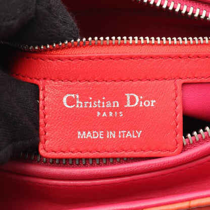 Dior Lady Dior Christian Dior Handbag Orange Pink Leather