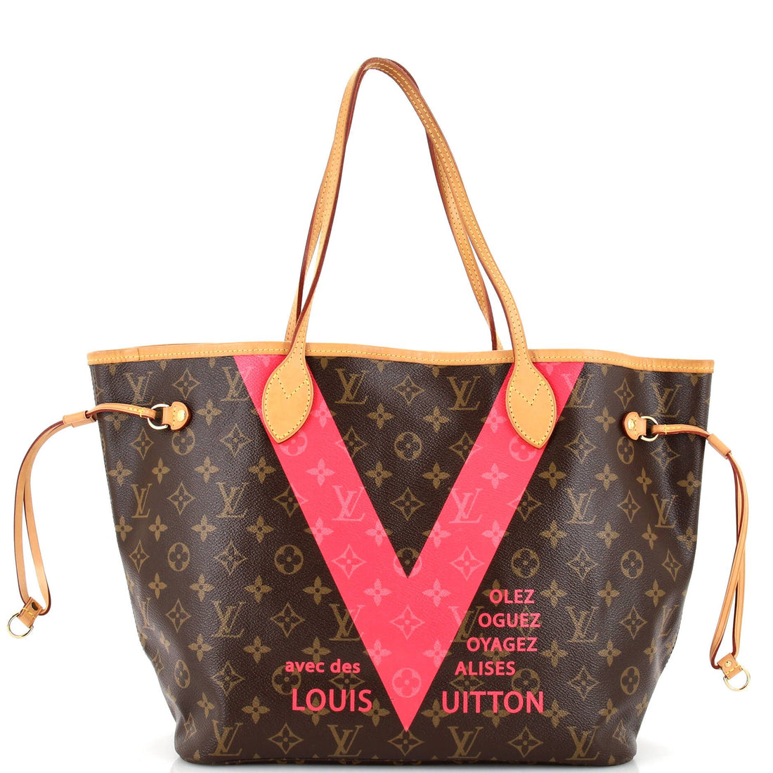 Louis Vuitton Neverfull Nm Tote Limited Edition Cities V Monogram Canvas Mm