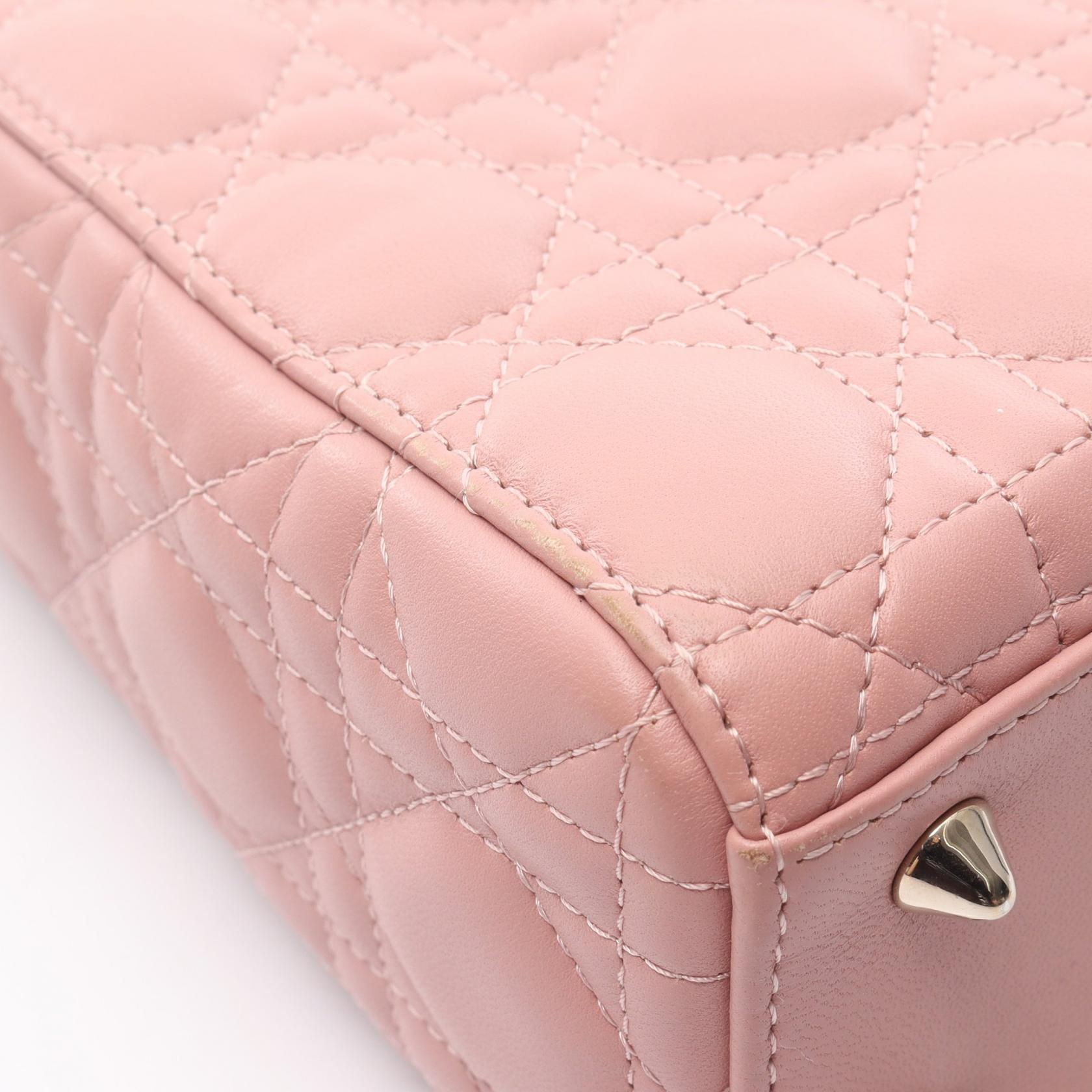 Dior Lady Dior My Abcdior Small Cannage Handbag Pink Lambskin (sheep Leather) M 0538onge