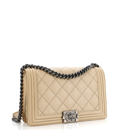 Chanel Stitch Boy Flap Bag Quilted Calfskin New Medium