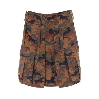 Hermes Skirt Brown Multicolor Silk 07-7300