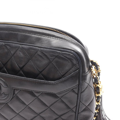 Chanel Black Matelasse Shoulder Bag Lambskin (sheep Leather)