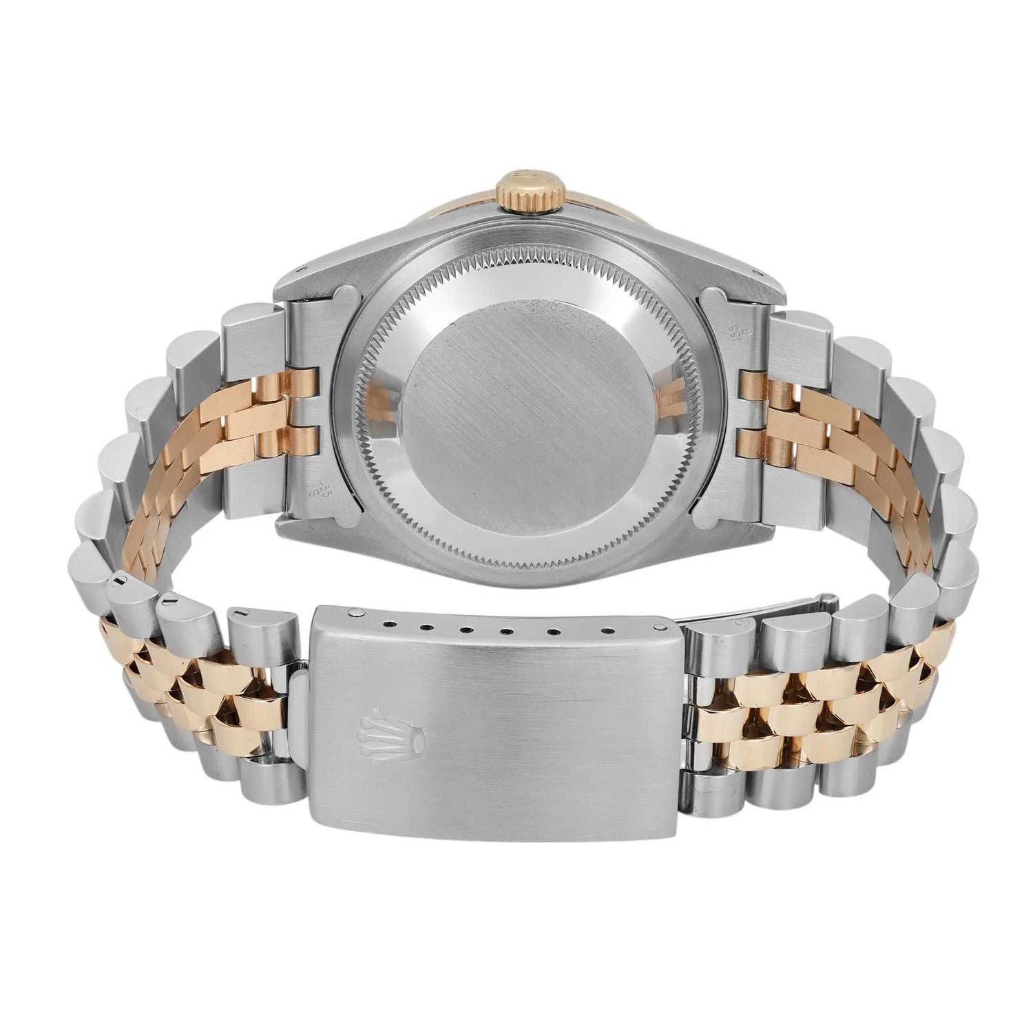 Rolex Datejust 36mm Yellow Gold Steel Custom Gren Diamond Dial Bezel Watch 16233